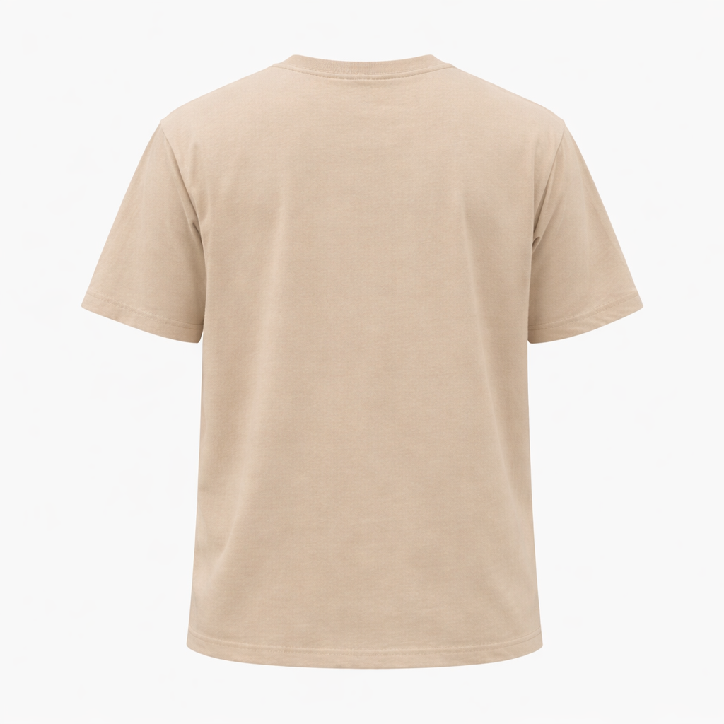 SYBAU-Unisex Oversized Beige T-Shirt
