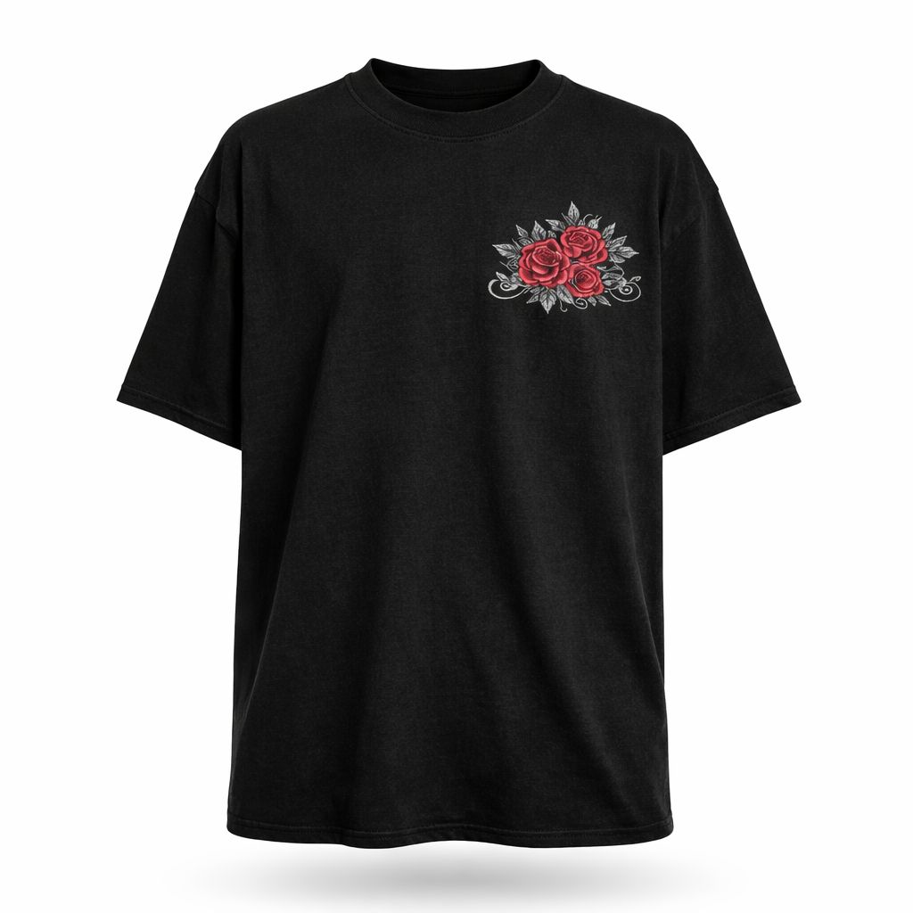Black Rose Oversized Unisex T-Shirt
