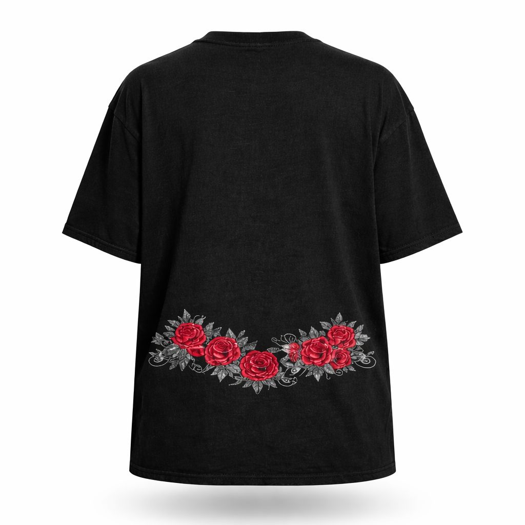 Black Rose Oversized Unisex T-Shirt